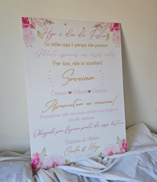 Placard Boas-vindas "C&H"