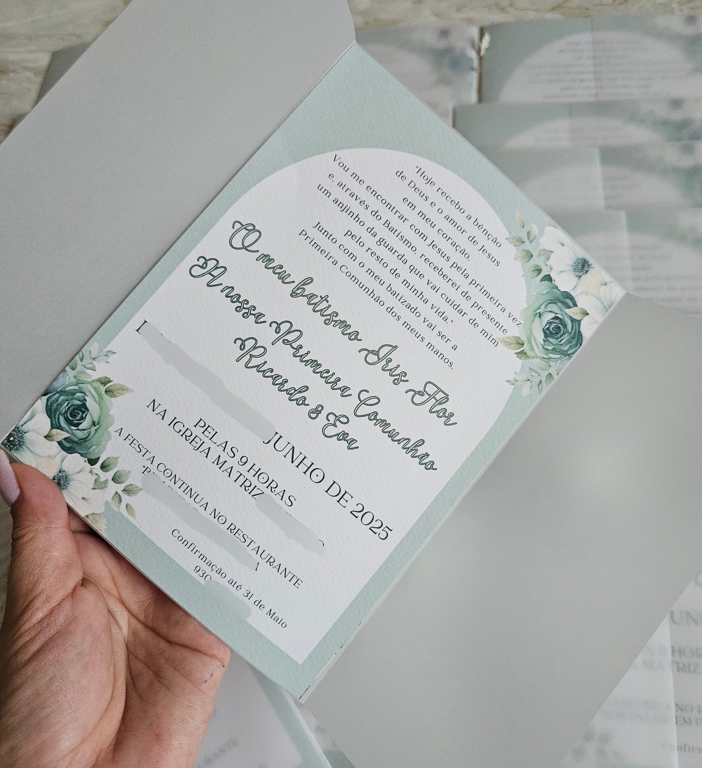 Convite floral Verde