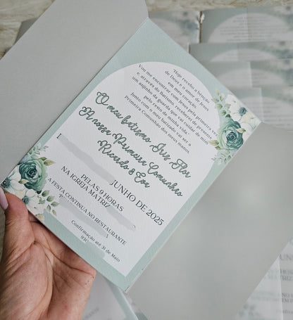 Convite floral Verde