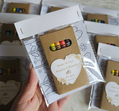 Caixa de lápis "Bodas de ouro"