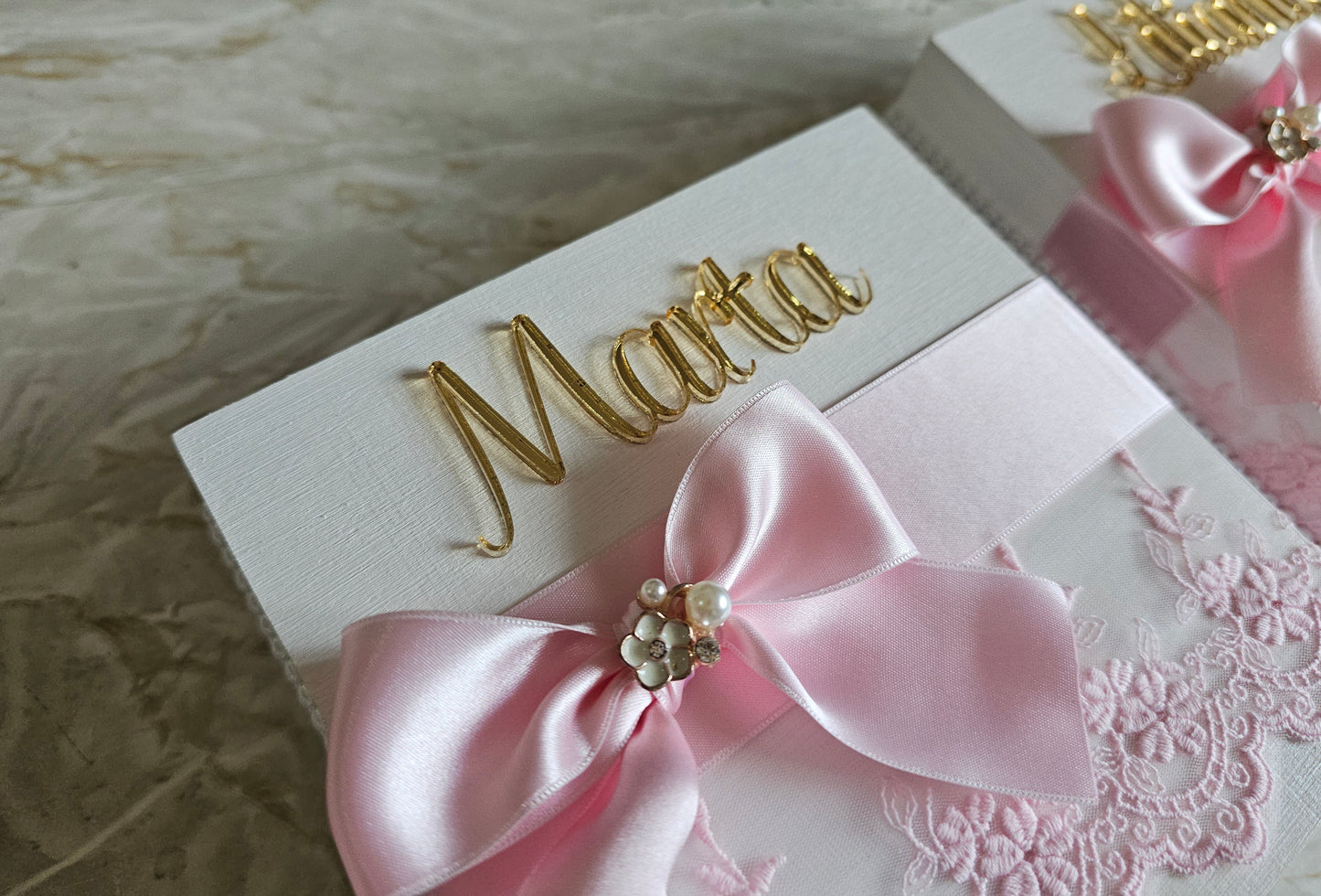 Caixa convite Madrinha rosa