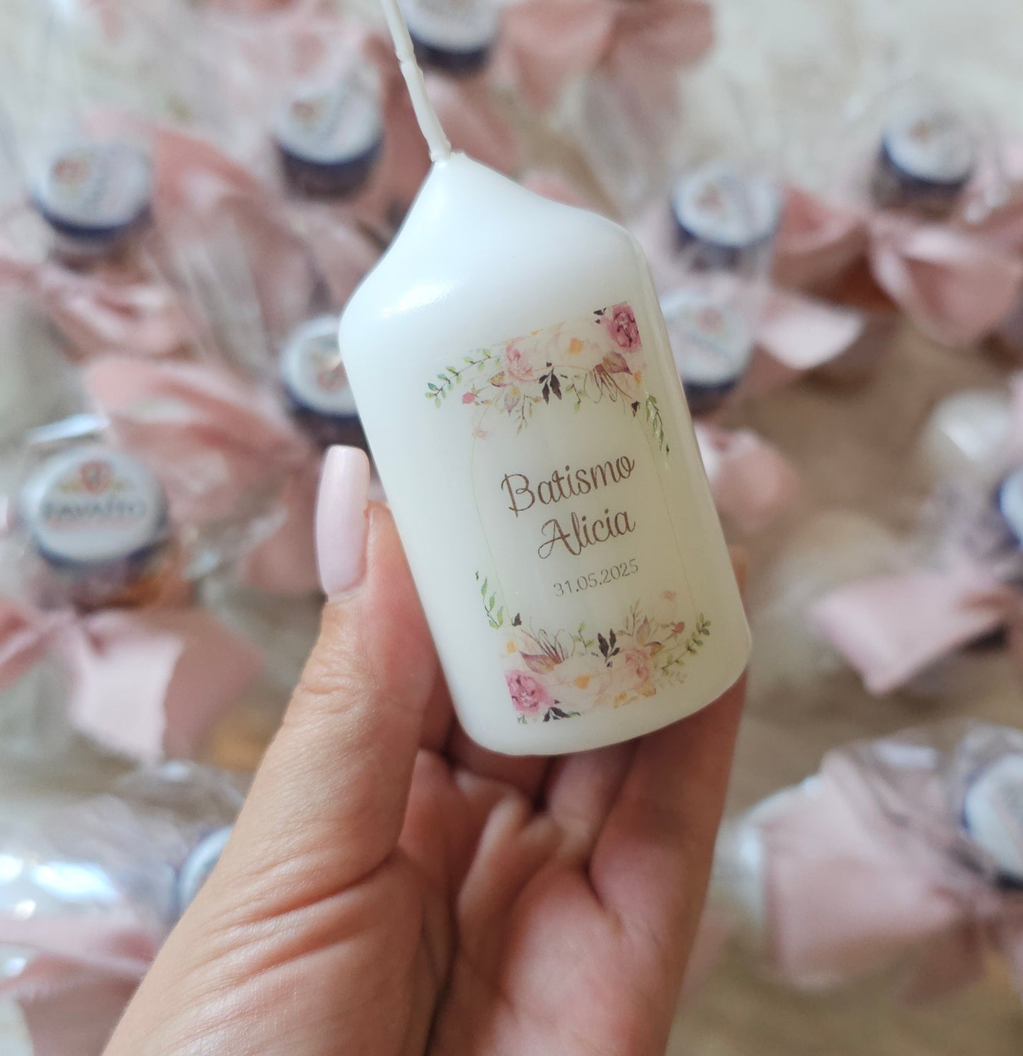 Kit Moscatel + vela personalizada "Alicia"