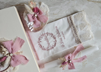 Conjunto de Batismo "Benedita" flores preservadas