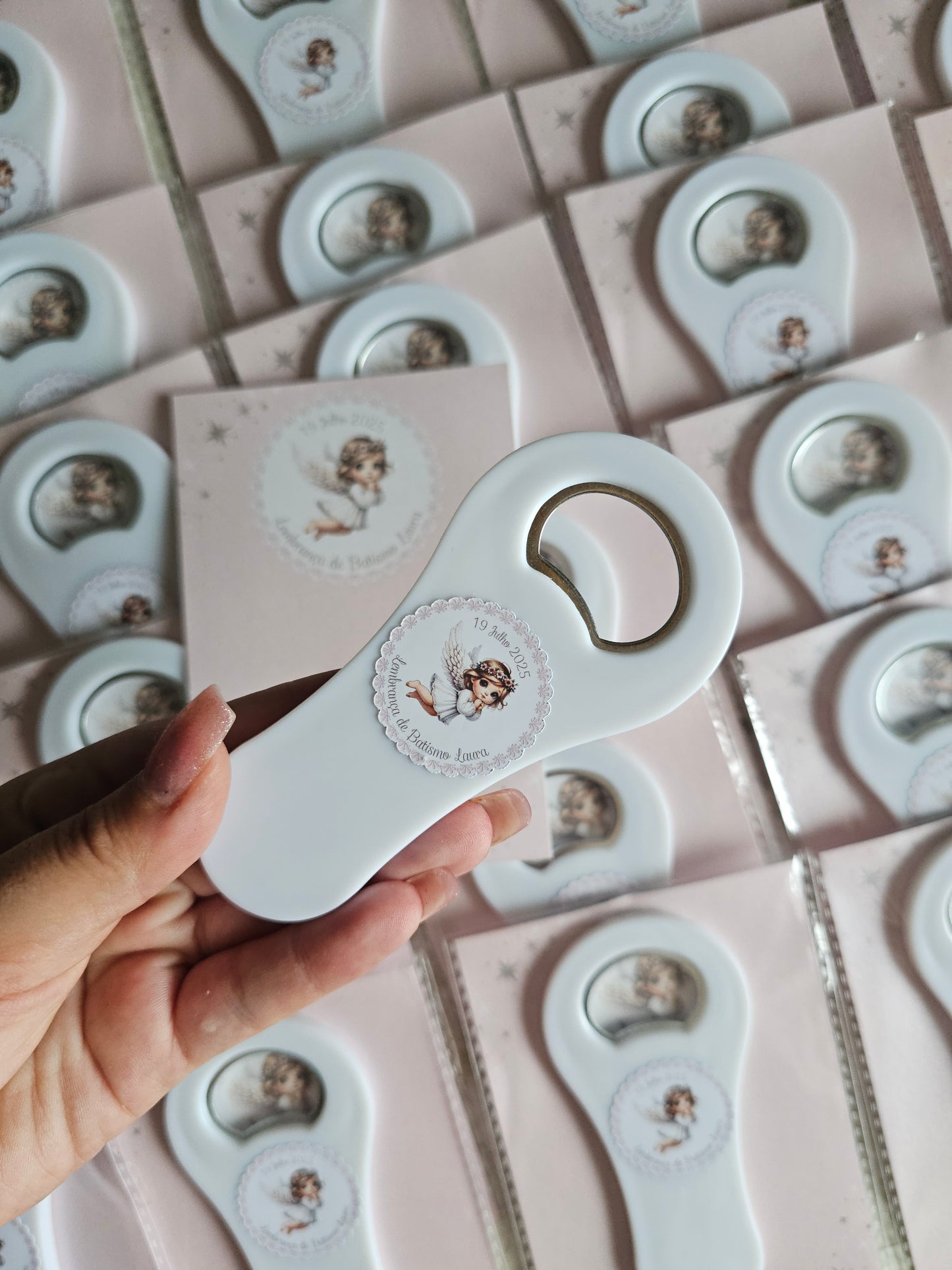 Abre caricas com íman personalizado