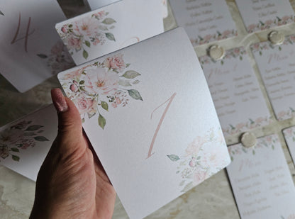 Marcadores de mesa floral "Numeração"