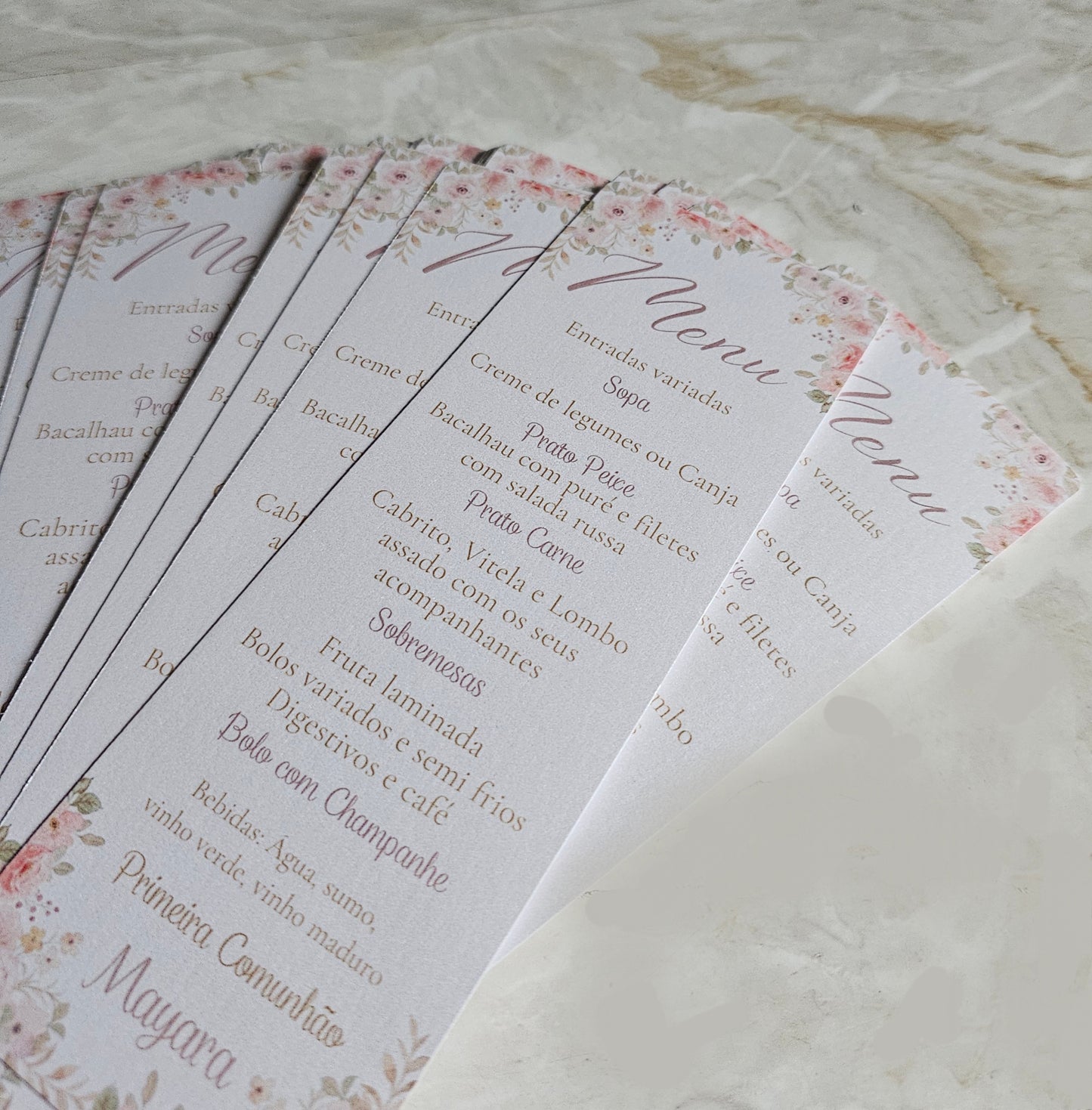 Menus personalizados "Floral"