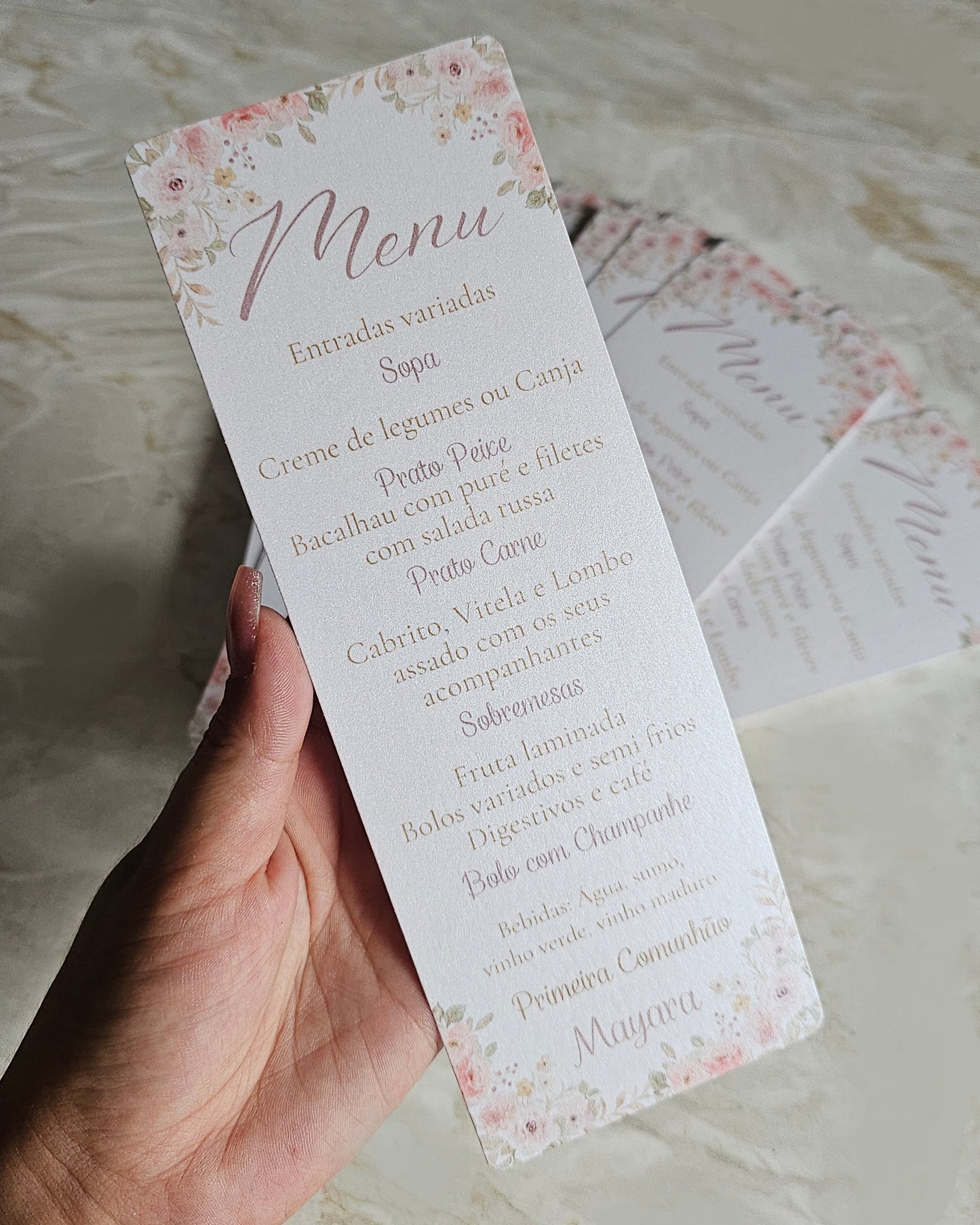 Menus personalizados "Floral"