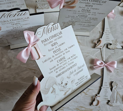 Marcador de mesa 2 em 1 ( Menu+ Marcador) Aristogatos