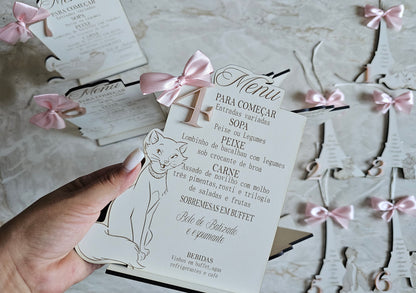 Marcador de mesa 2 em 1 ( Menu+ Marcador) Aristogatos