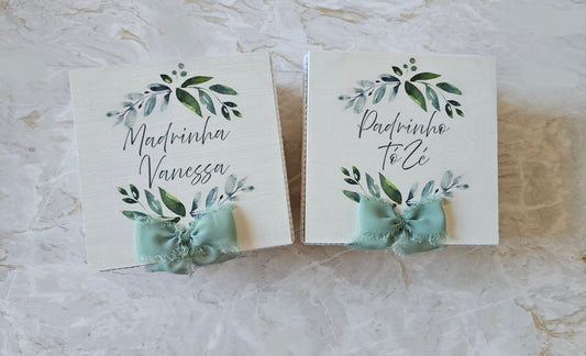 Caixas para Padrinhos tons de verde