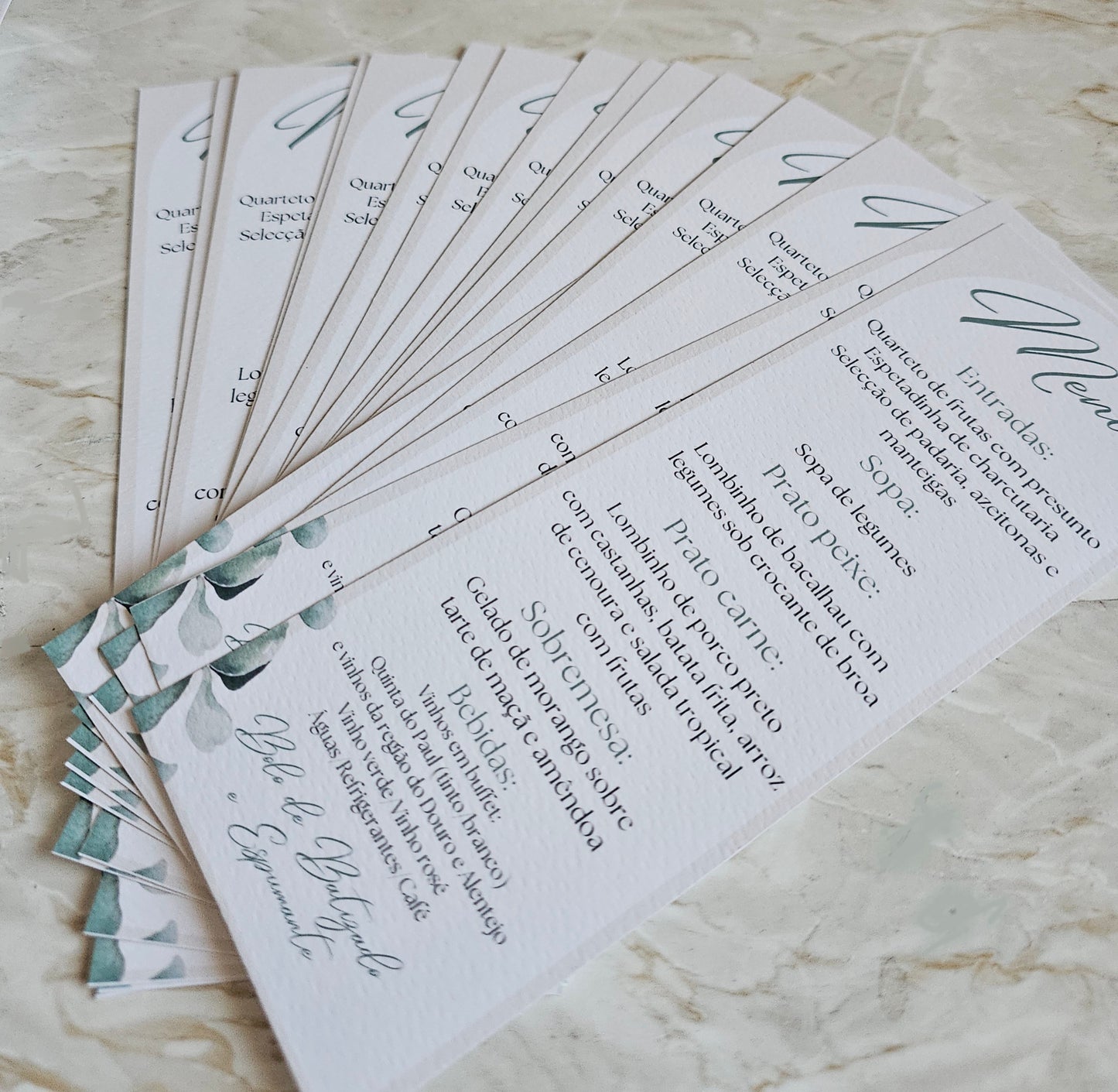 Menus personalizados "Natureza"