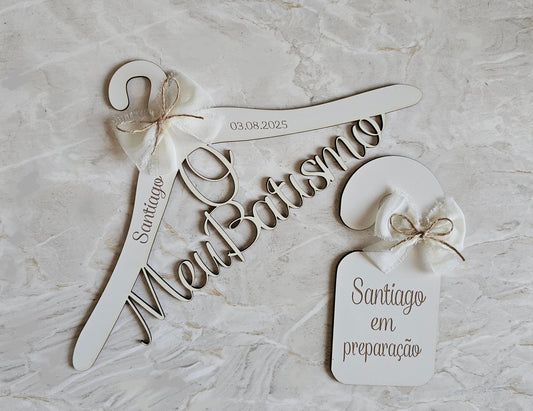Kit cabide + placa porta "Santiago"