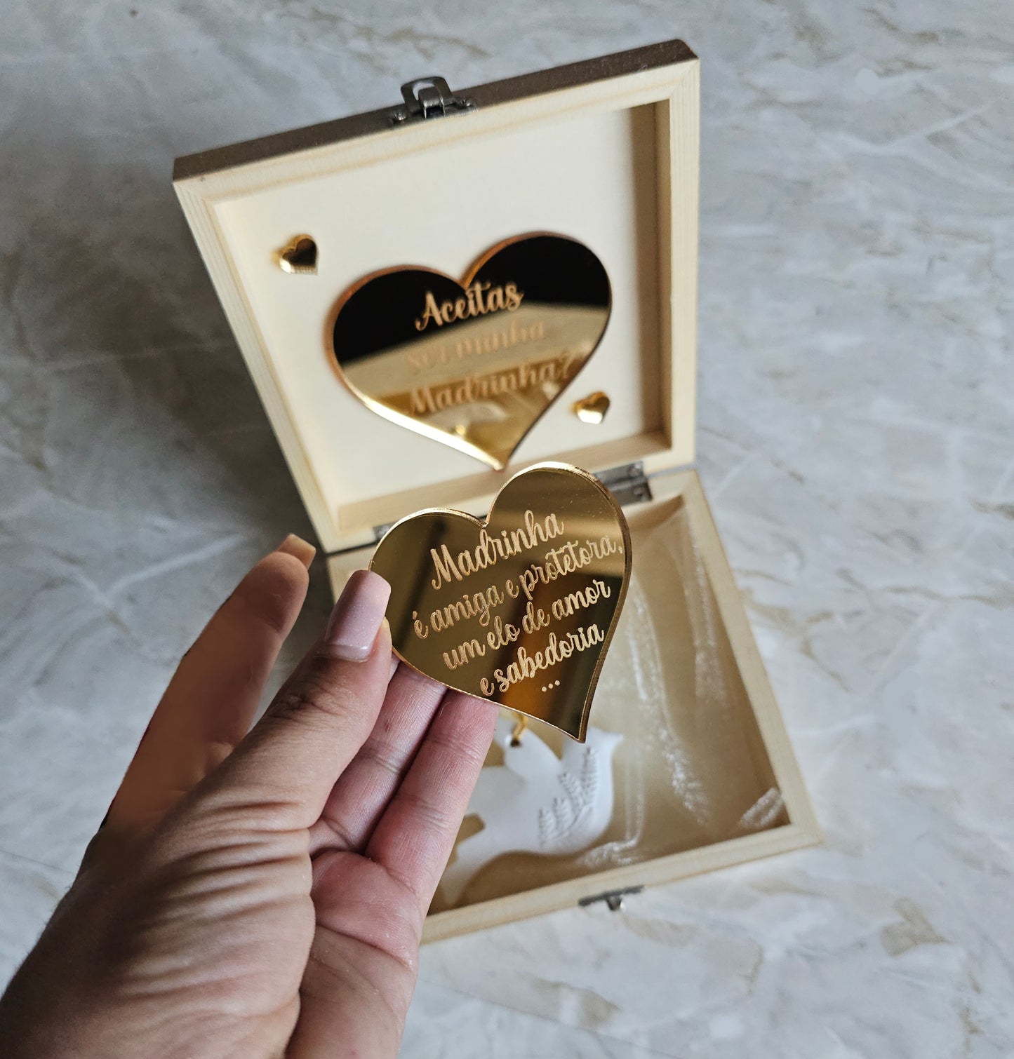 Caixa convite especial Madrinha "Ouro"
