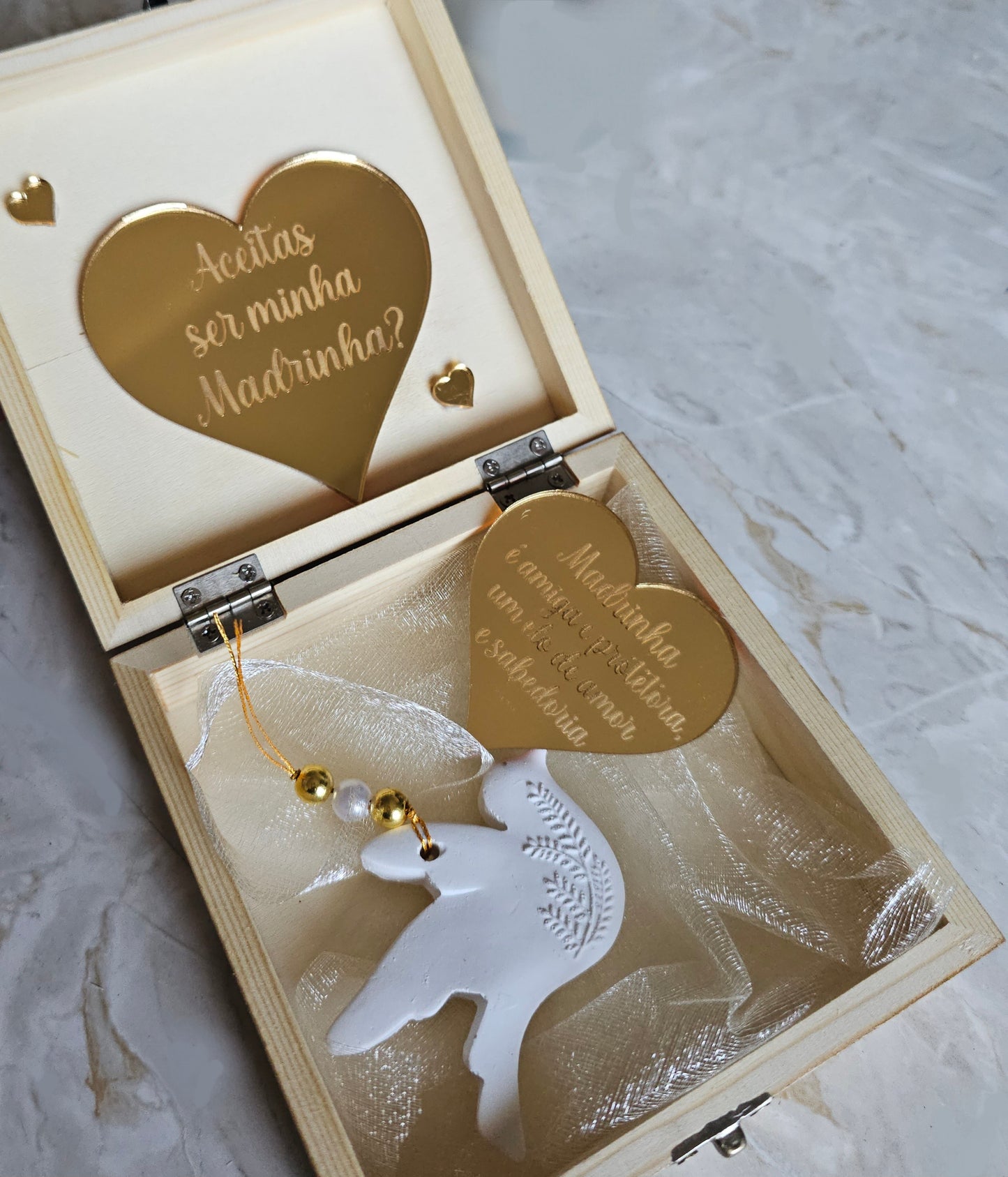 Caixa convite especial Madrinha "Ouro"