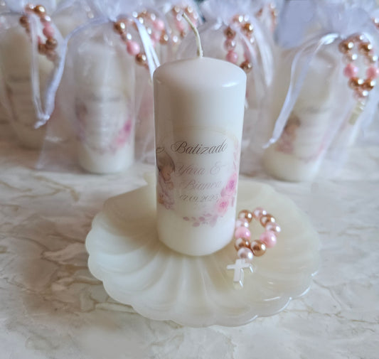 Vela personalizada "Anjinha rosa" + mini dezena