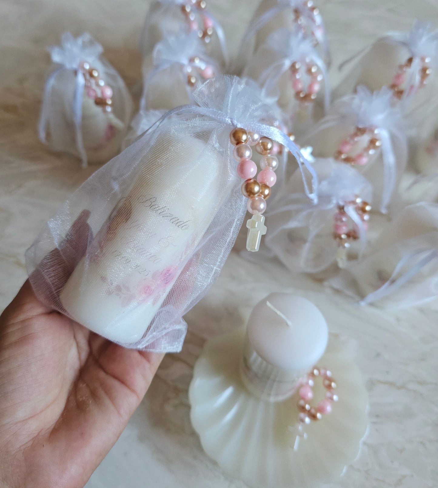 Vela personalizada "Anjinha rosa" + mini dezena