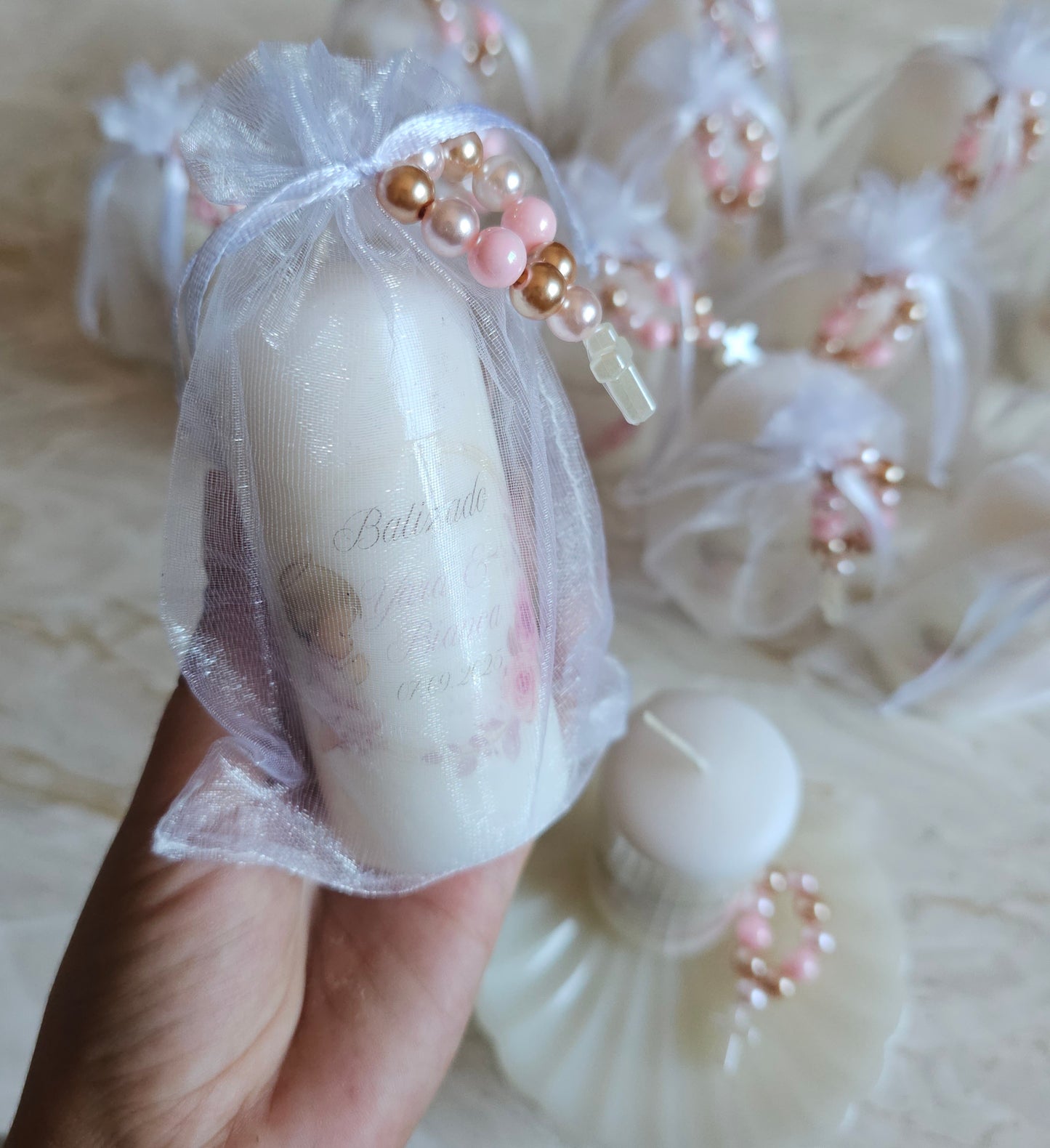 Vela personalizada "Anjinha rosa" + mini dezena