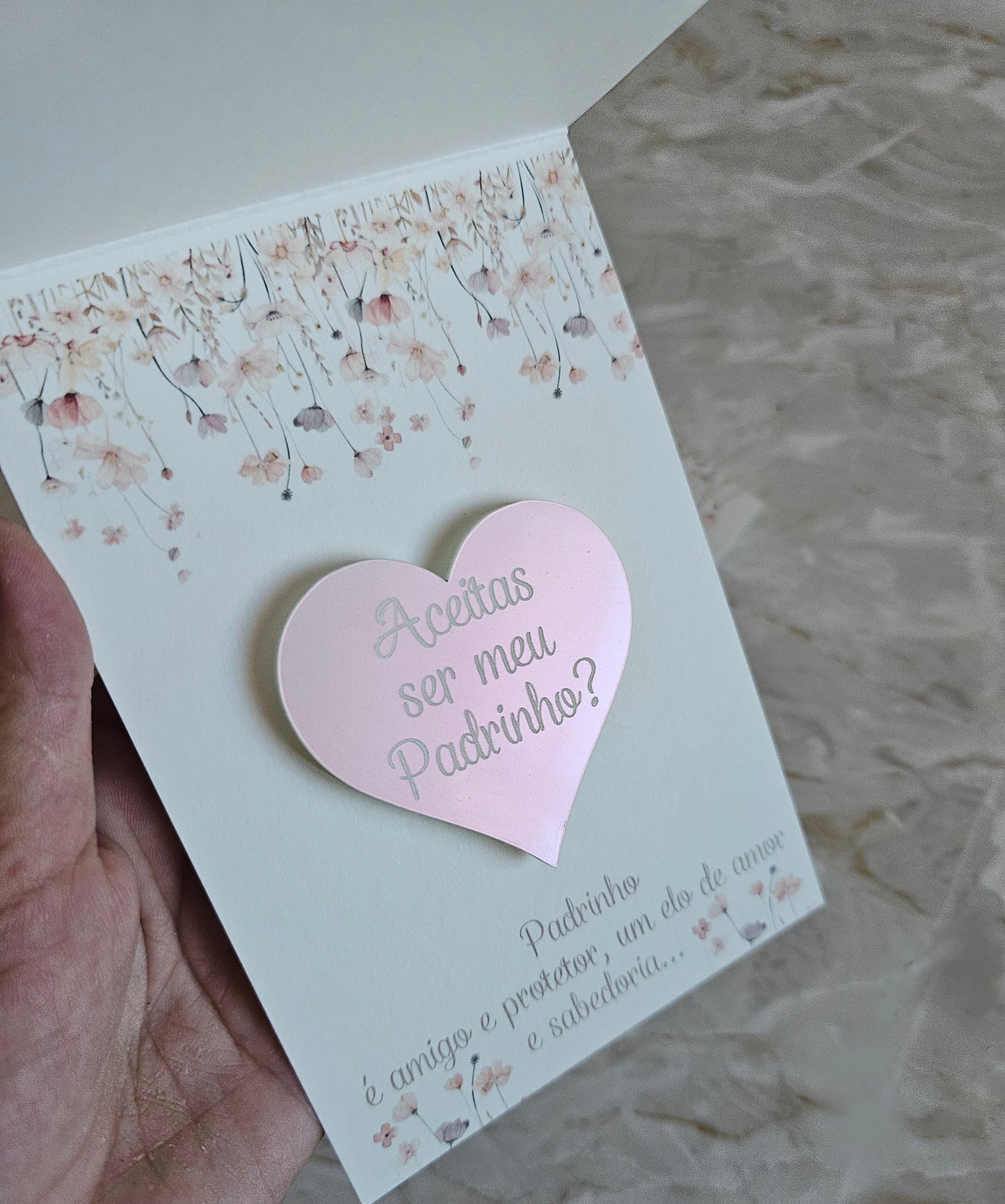 Convite especial Padrinhos "Rosa blush"