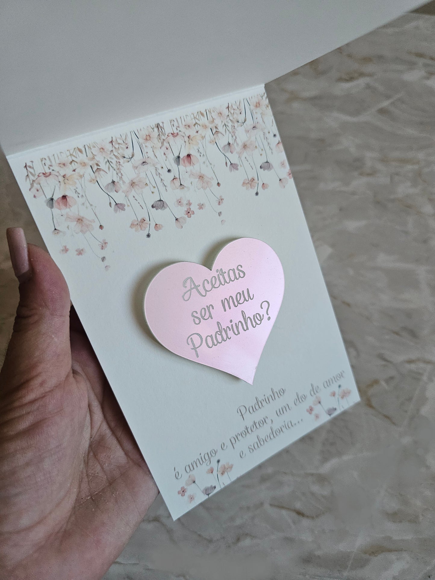 Convite especial Padrinhos "Rosa blush"