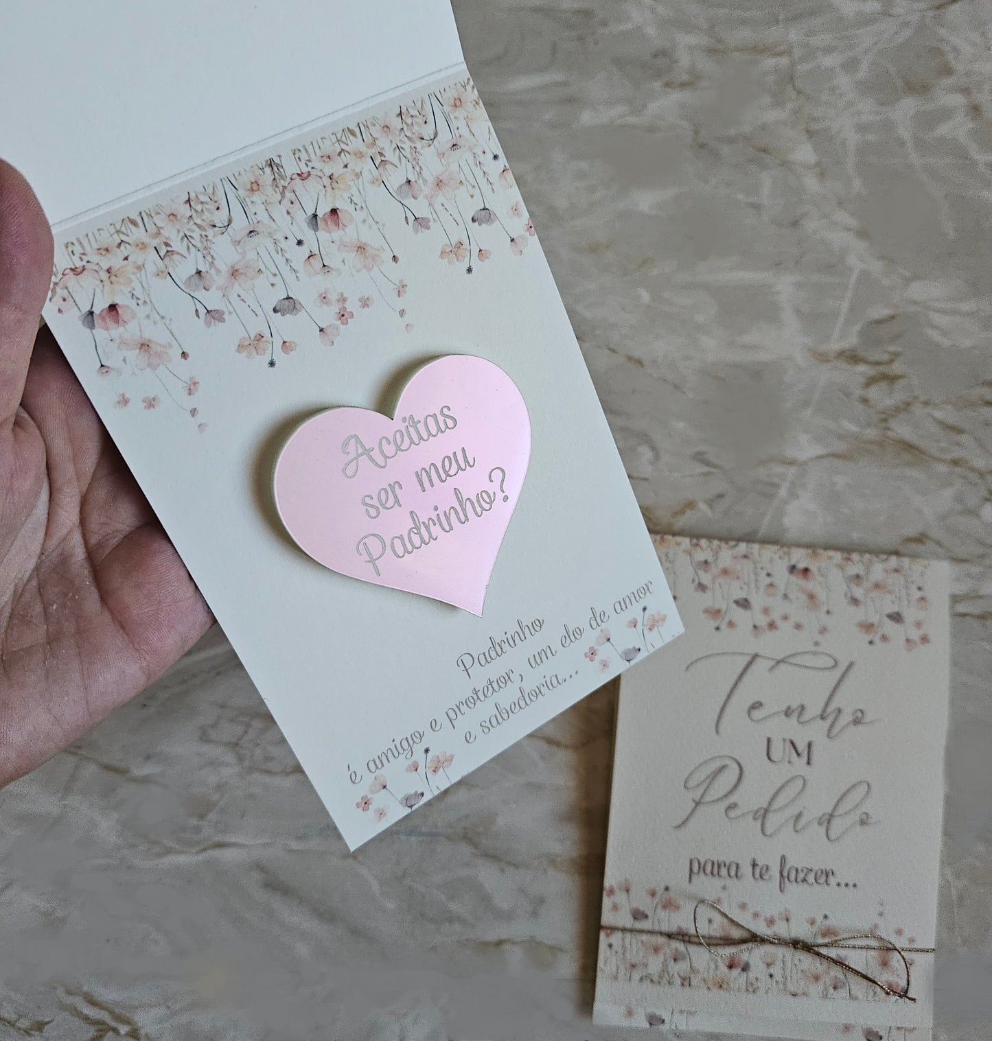 Convite especial Padrinhos "Rosa blush"