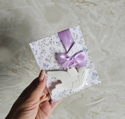 Pomba em gesso perfumado " floral violeta"