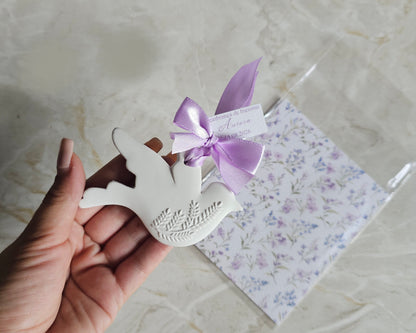 Pomba em gesso perfumado " floral violeta"