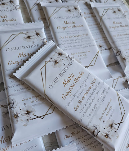 Convite chocolate Maria M. "Branco Puro"