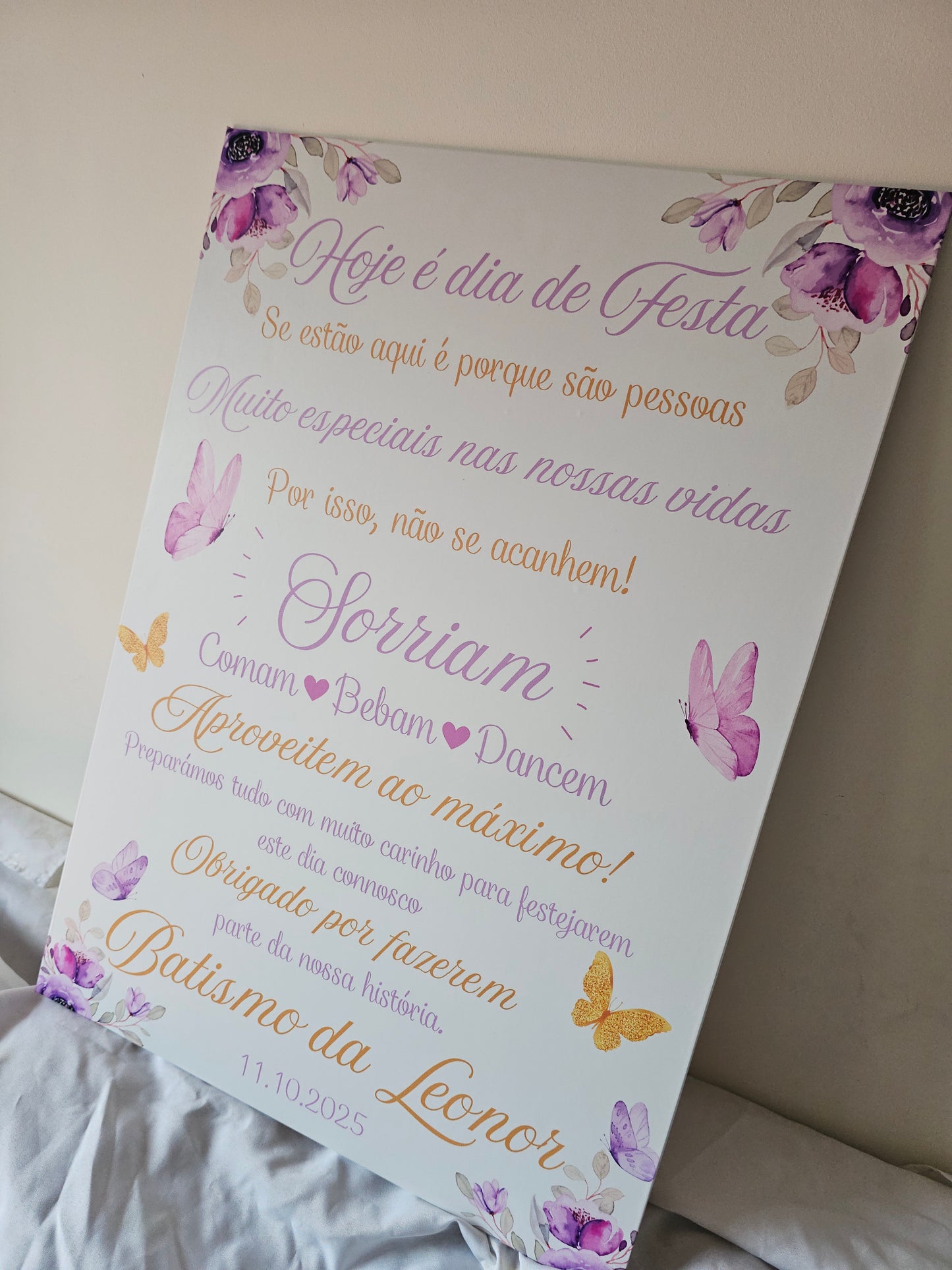 Placa Boas-vindas "Borboletas"