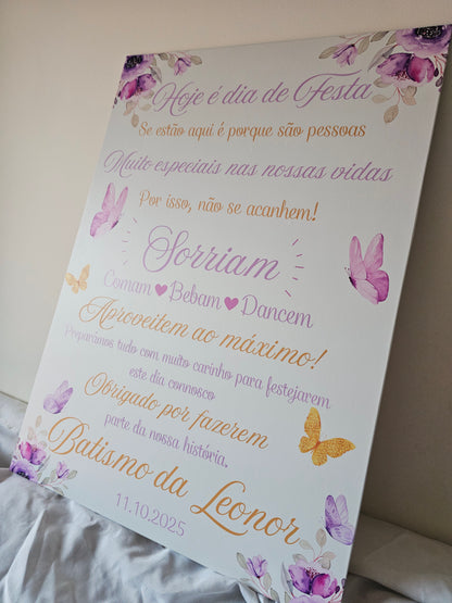 Placa Boas-vindas "Borboletas"