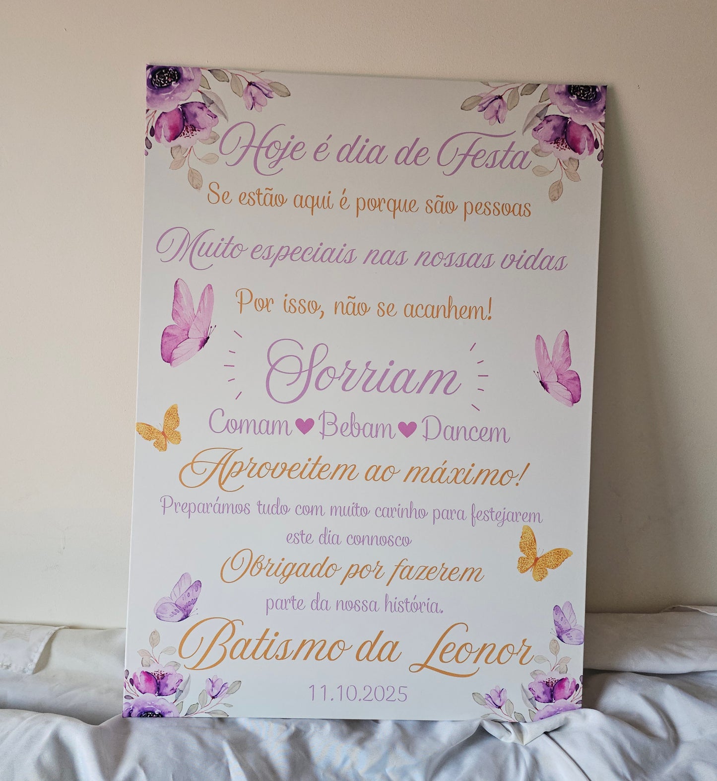 Placa Boas-vindas "Borboletas"