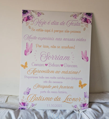 Placa Boas-vindas "Borboletas"