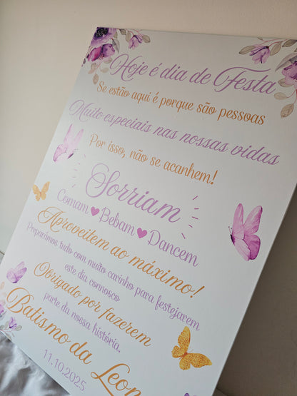 Placa Boas-vindas "Borboletas"