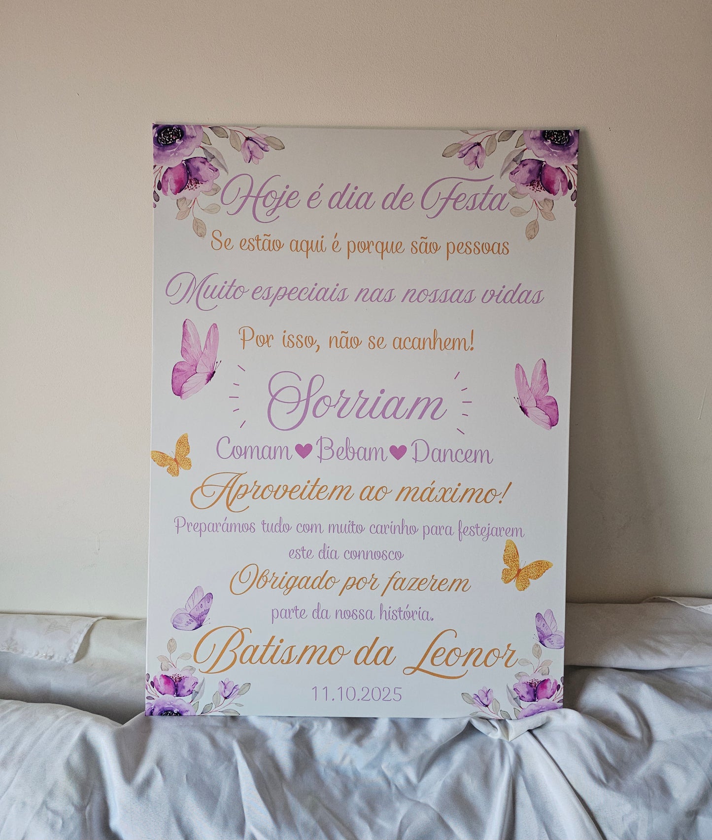 Placa Boas-vindas "Borboletas"