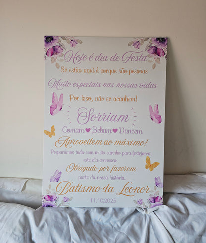 Placa Boas-vindas "Borboletas"