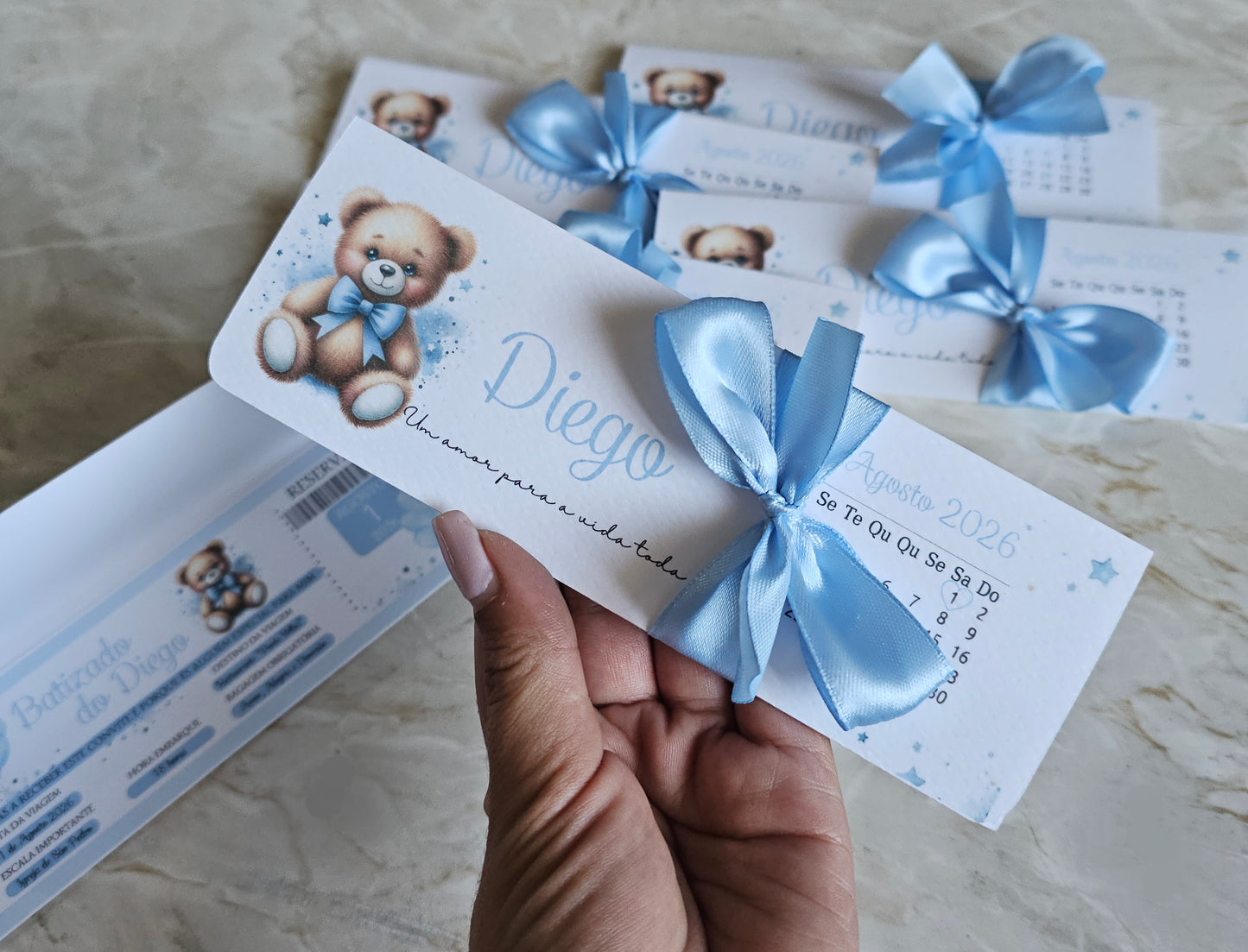 Convite bilhete "Ursinho Diego"