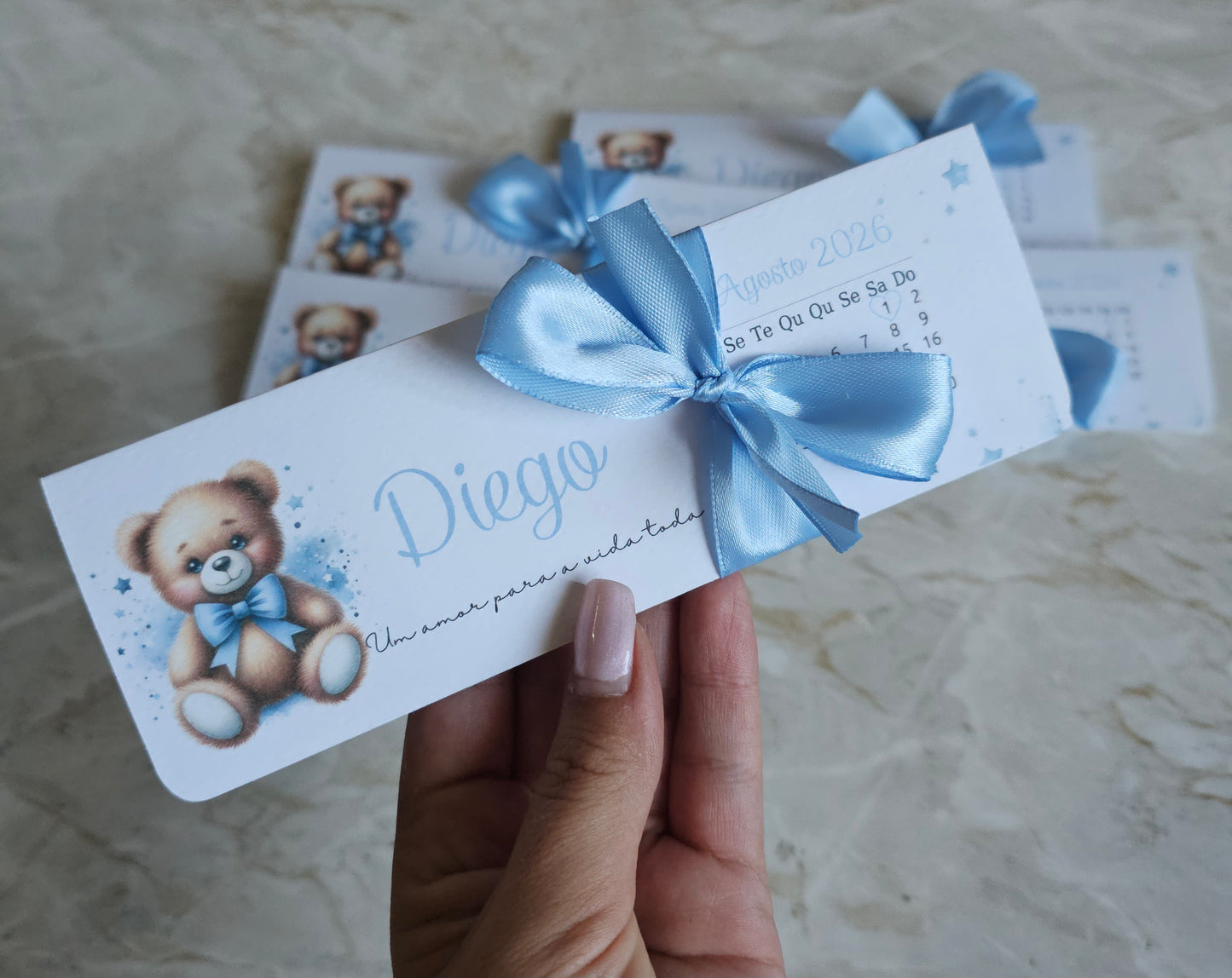 Convite bilhete "Ursinho Diego"