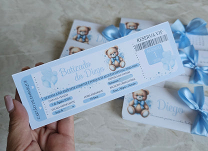 Convite bilhete "Ursinho Diego"