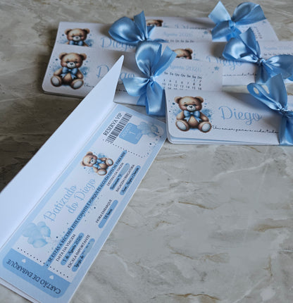 Convite bilhete "Ursinho Diego"