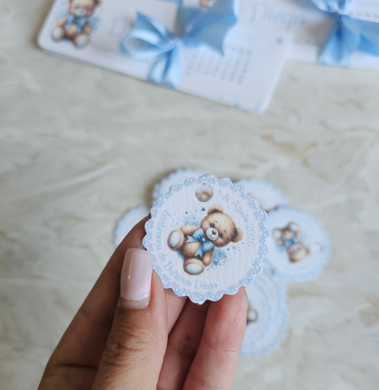 Etiquetas personalizadas "Ursinho azul"