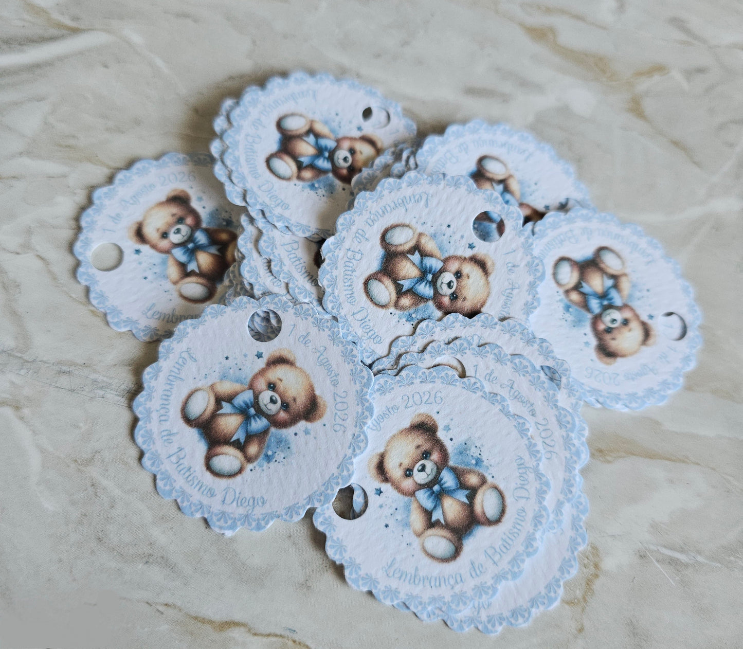 Etiquetas personalizadas "Ursinho azul"