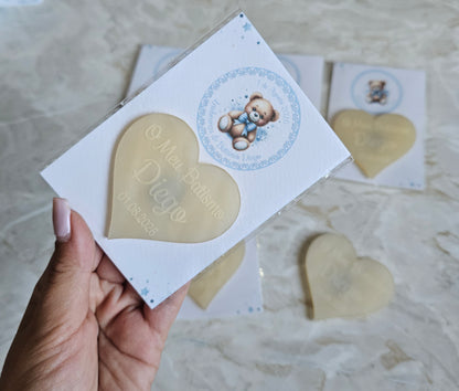 Íman acrílico madrepérola creme "Coração"