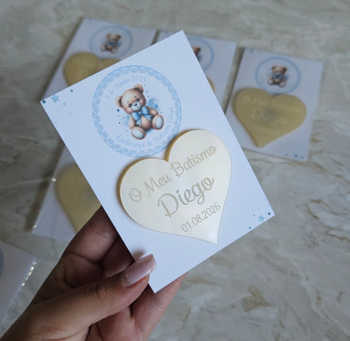 Íman acrílico madrepérola creme "Coração"