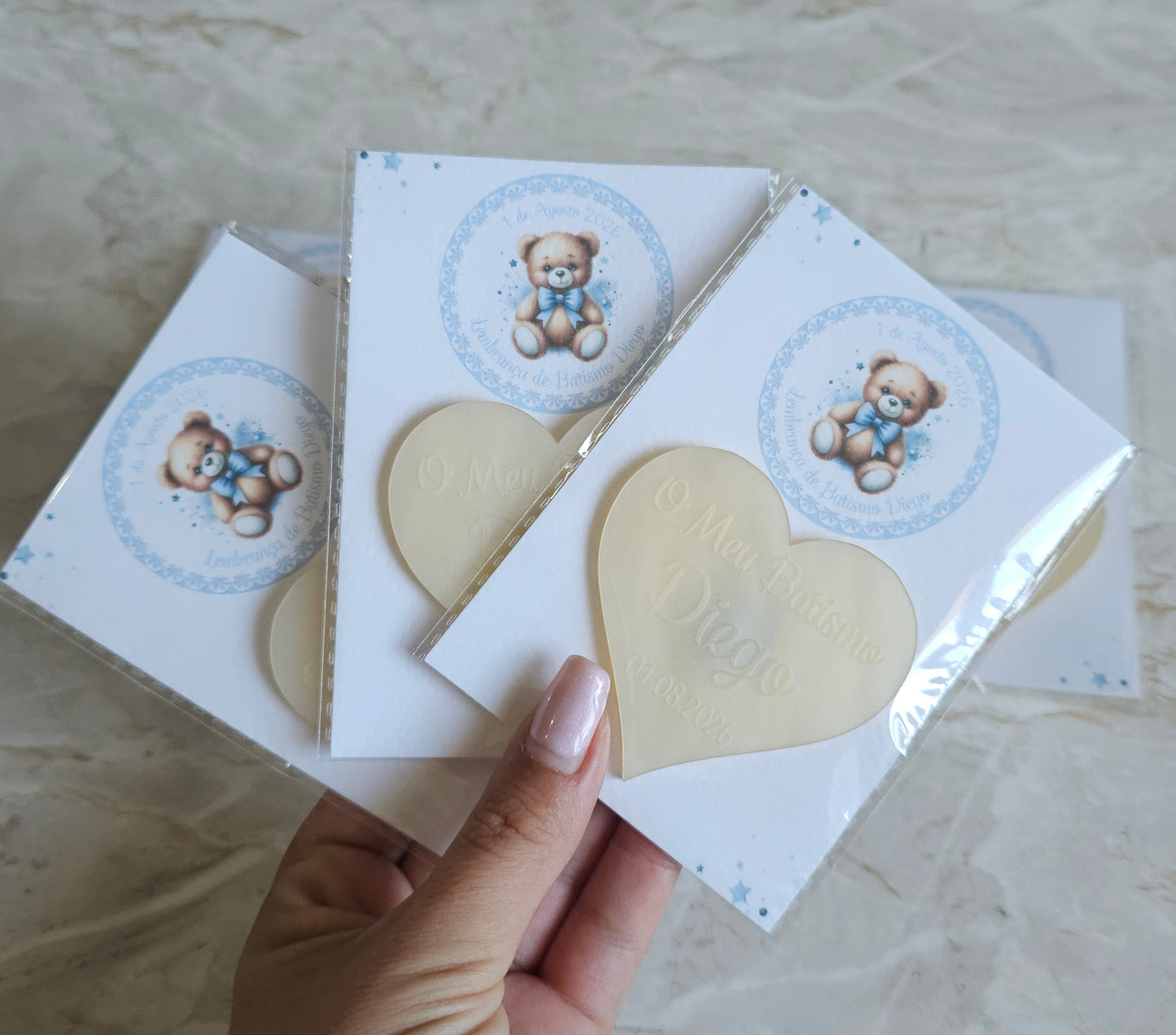 Íman acrílico madrepérola creme "Coração"