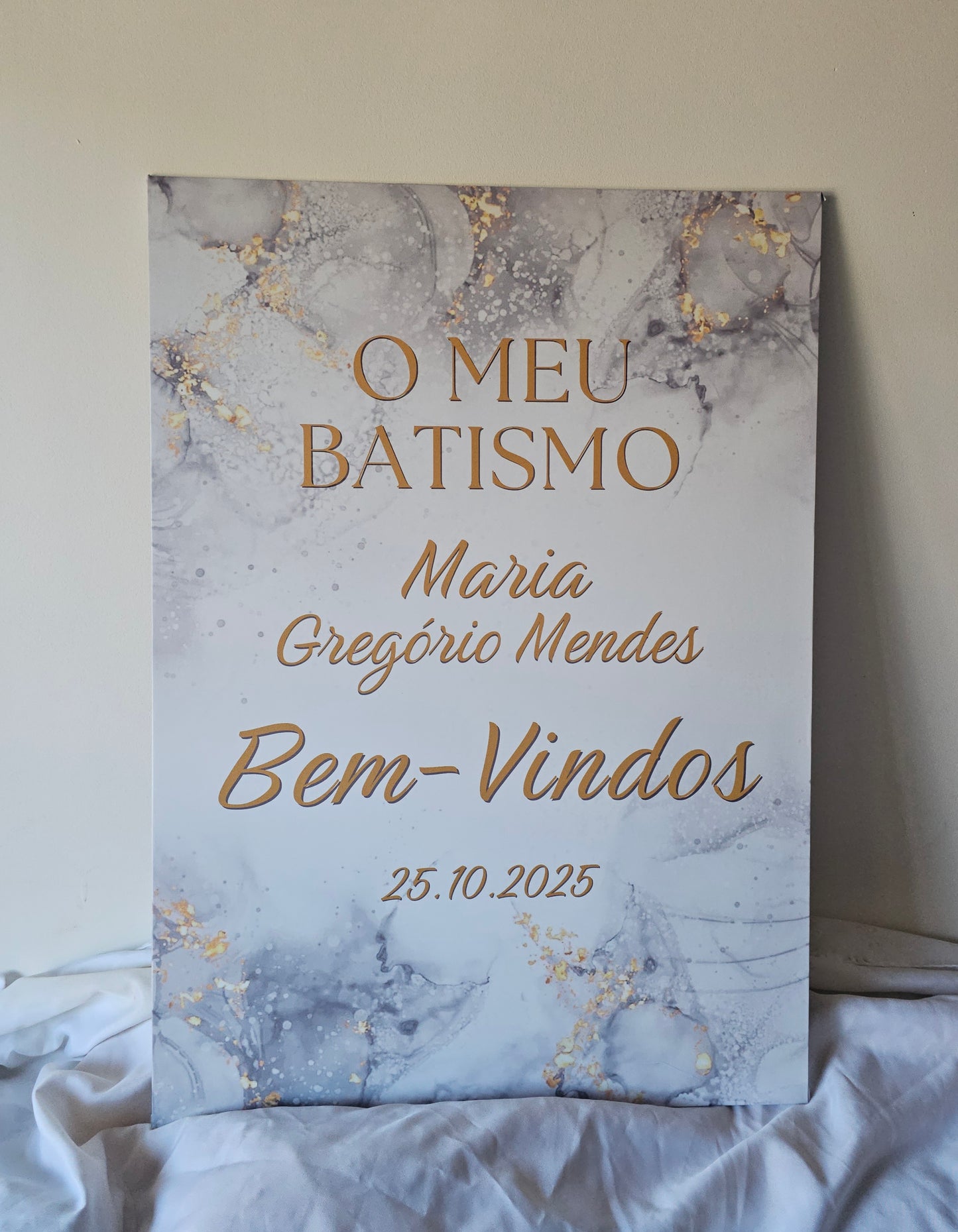 Placa de Boas vindas "Mármore"