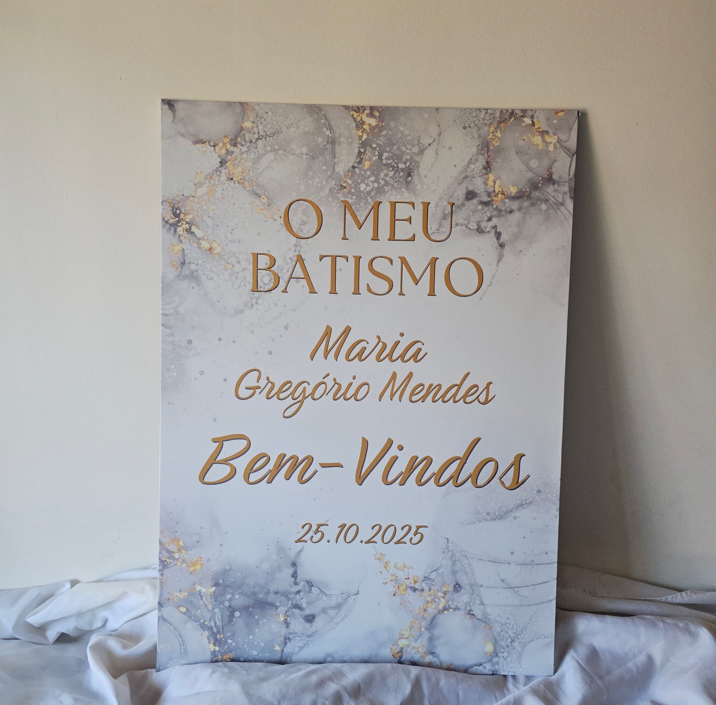 Placa de Boas vindas "Mármore"