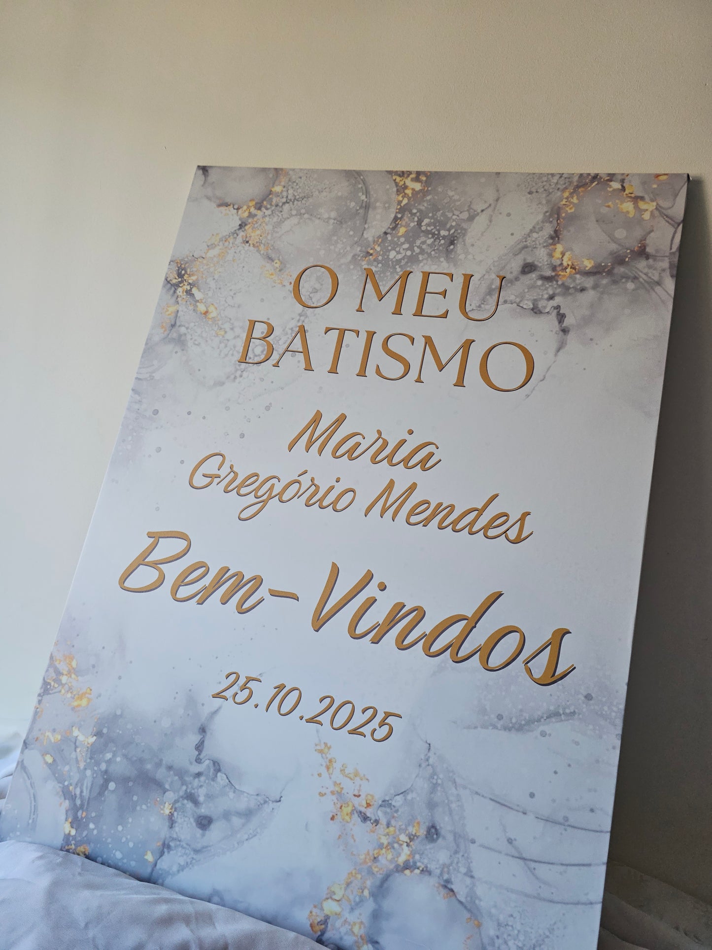 Placa de Boas vindas "Mármore"