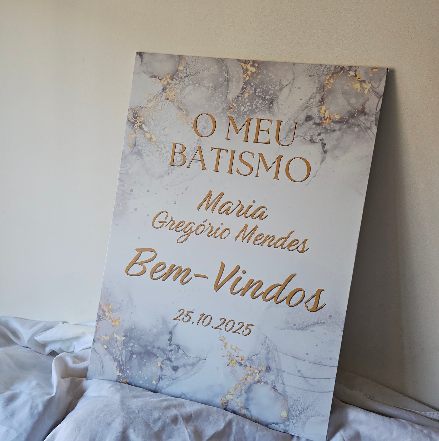 Placa de Boas vindas "Mármore"