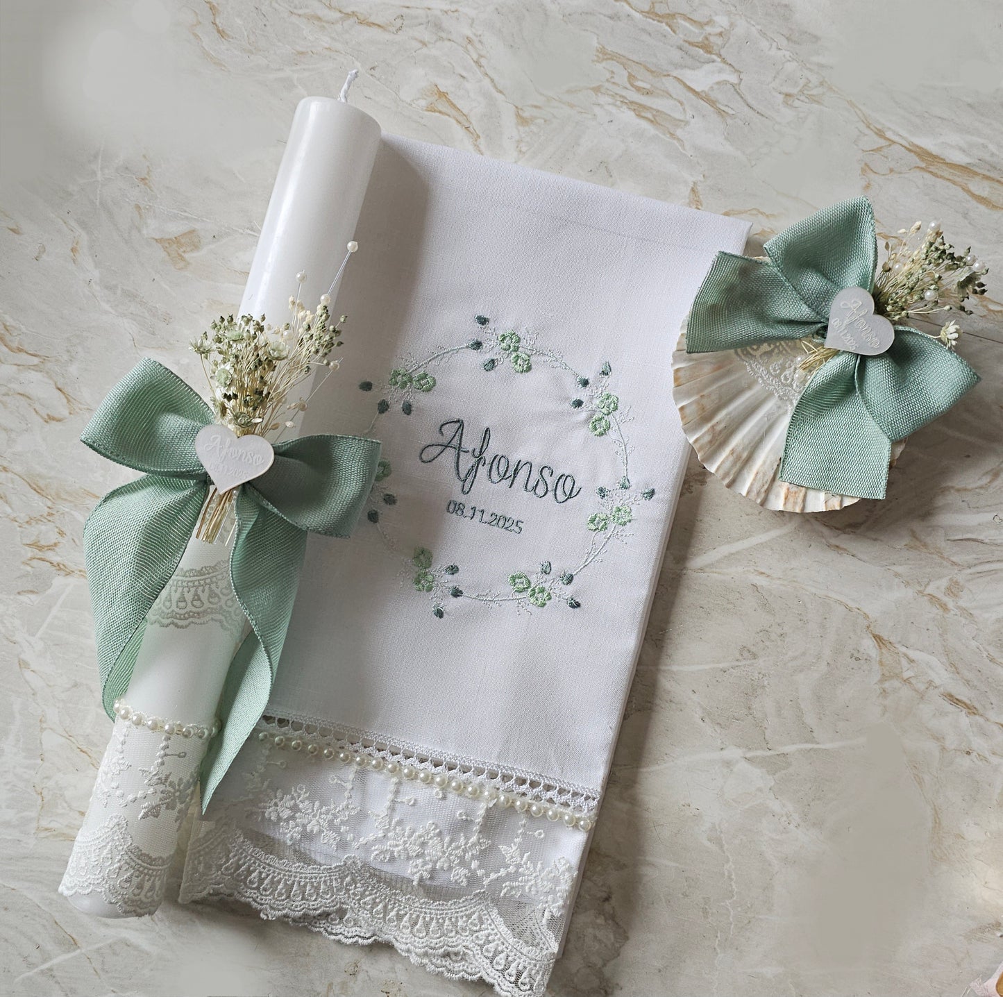 Conjunto de Batismo "Afonso" flores