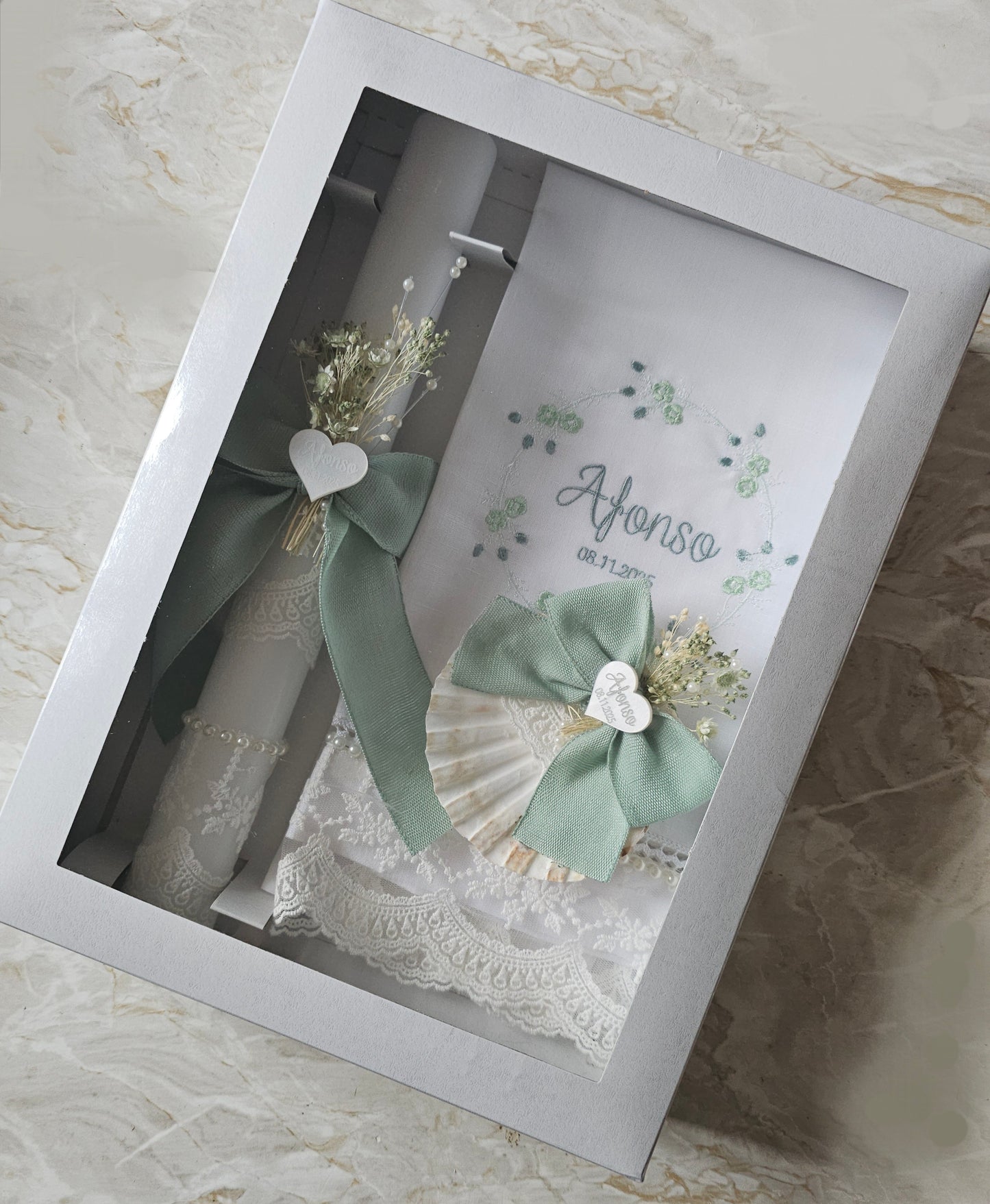 Conjunto de Batismo "Afonso" flores