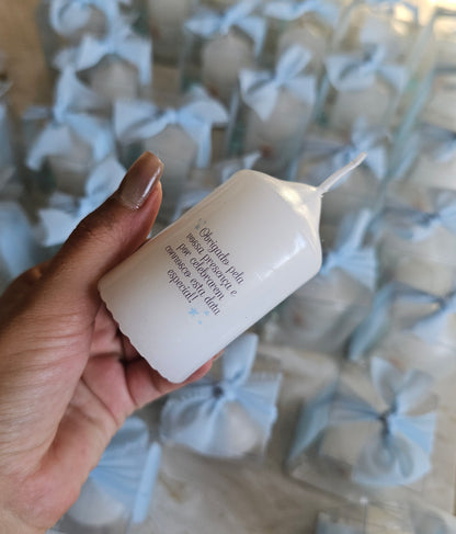 Vela personalizada em caixa c/dezena "Baby Boss"